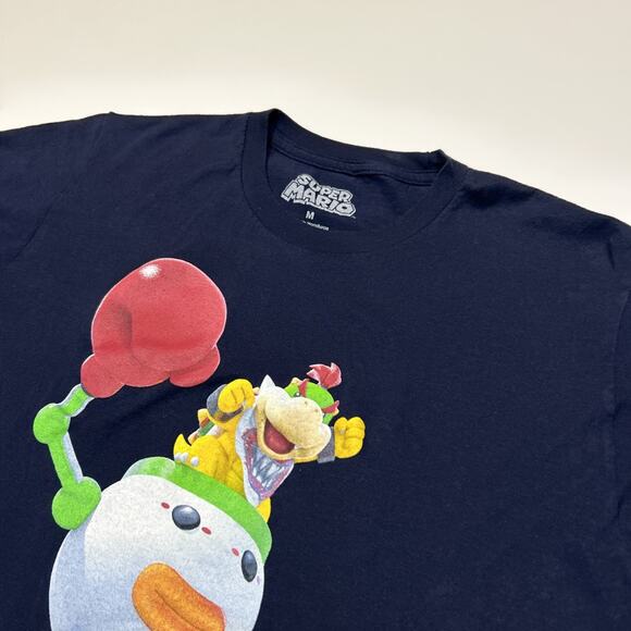 Bowser Jr Shirt Mens Size Medium Blue Super Mario Bros Nintendo Gamer Tee - Picture 4 of 11